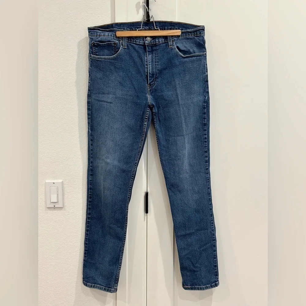 Levi’s 511 Slim Fit Straight Leg Mens Jeans 38X32 Mid Rise Fireflies Blue Casual